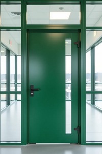 卓紅グリーンモダンメタルドア防火中空鋼鉄製アパート外装用、スーパーマーケット内装プロジェクトソリューション用 - Product Image 4