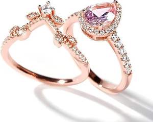 Bague en argent sterling 925 avec pierre de morganite taille poire, élégante, rose blush, bijou féminin, cadeau de mariage - Product Image 4