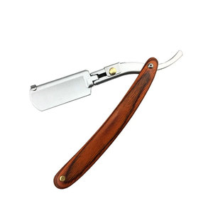 Navaja de Afeitar Profesional Plegable de Metal Inoxidable con Mango de Metal y Logotipo Personalizado Premium para Barbería - Product Image 1