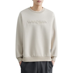 Sudadera con capucha y sudadera para hombre con cuello redondo y logotipo en relieve 3D personalizado liso en blanco - Product Image 2