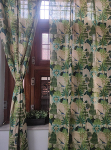 Elegante diseño personalizado Beige Floral cortinas de algodón hermoso Pavo Real impreso suave elegante ventana cubiertas opciones de tamaño - Product Image 3