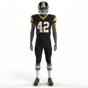 Uniforme de Fútbol Americano Personalizado OEM, Diseño Rojo, Tela Elástica Transpirable, Opciones de Nombre de Equipo, Número de Jugador y Logotipo, Manga Corta - Product Image 5