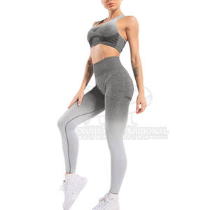Conjunto de Yoga Elegante para Mujer, Leggings Sin Costuras y Sujetador Deportivo a Juego, Conjunto de Yoga de Dos Piezas Moderno para Mujer - Product Image 1