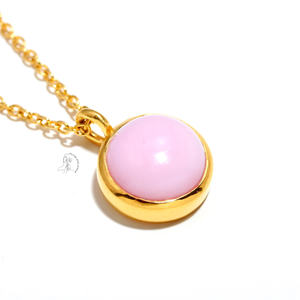 Bijoux fins 925 argent Sterling massif conque rose pendentif en pierres précieuses fait à la main élégant naturel pierre de guérison charme pour les femmes - Product Image 2