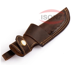 Estuche táctico duradero para aventuras al aire libre, funda para Cuchillo de cuero negro marrón vegetal genuino para correr informal, OEM/ODM personalizado - Product Image 4