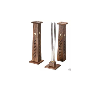 Porte-encens en bois Heritage élégant avec sculpture ornementale pour la décoration de la maison, temple, espace de méditation, utilisation sacrée - Product Image 1