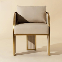 Fauteuil de salon moderne en cuir PU souple avec cadre doré – Approvisionnement direct usine – Mobilier minimaliste pour salon, salle à manger et bureau à domicile