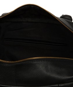 Petit sac de voyage de luxe noir en cuir, sac de cabine sous siège, sac de sport, sac à main, sac de transport personnel, doublure polyester, USA - Product Image 3