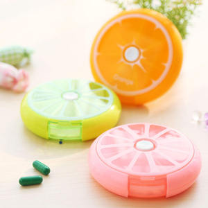 High Quality 7 Cases Round Shape Pill Box With Weekly Pill Organizer and Round Pill Box