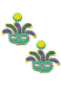 Boucles d'oreilles classiques faites à la main en perles de riz et de graines, bijoux de mode pour femmes, pour les mariages et les soirées - Product Image 5