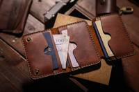 Dompet Kulit Asli Unisex Lipat Tiga Anti Maling Vintage, Penutup Terbuka, Tempat Kartu Pendek, Warna Dapat Disesuaikan, Logo Dapat Disesuaikan