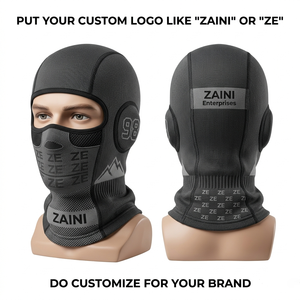 Masque facial pour enfants à rayures, personnalisé avec logo imprimé numériquement, imperméable et chaud, balaclava pour le sport et l'usage quotidien, couvrant tout le visage et le cou - Product Image 3