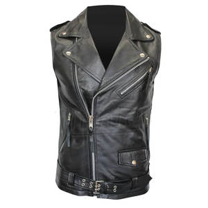 Gilet vestes en cuir en cuir de vachette véritable de haute qualité sur mesure Design unique Style Hip Hop meilleur gilet en cuir fait - Product Image 2