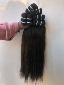 Extensiones de cabello humano de 20 pulgadas, cabello liso y sedoso, Natural, negro, Remy, sin procesar, 100% - Product Image 6