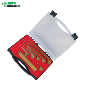 Conception de logo gratuite pour un ensemble de laryngoscope manuel à fibre optique en acier inoxydable personnalisé, couleur dorée - Product Image 2