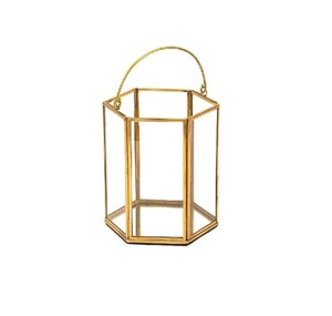 Lanterne en métal et verre plaqué or Rose, nouvelle lanterne en métal, prix de gros, dernière bougie Votive, nouvelle lanterne en métal - Product Image 6