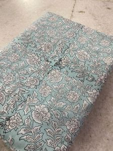 Vestido de tela Nomex para mujer y niño, estampado de bloque Floral turquesa, estampado a mano, diseño indio Sanganer, Top ligero de alta calidad - Product Image 4