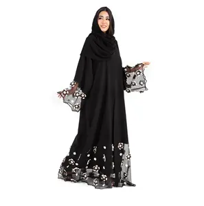 breathable Kaftan Women Dubai Embroidery stone work Elegant Muslim Abaya Islamic Long Dresses Muslim Abaya