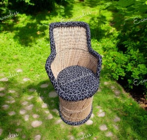 Chaise Mudda en bambou écologique traditionnelle indienne, confortable, faite à la main, chaise à bascule, hôtel, hôpital, salle de sport - Design modulaire antique - Product Image 5