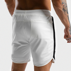 Shorts Blancos para Hombre con Franja Lateral Negra, Secado Rápido, Cintura con Cordón Ajustable, Corte Medio, Casuales y Deportivos - Product Image 3