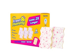 ฟองน้ำทำความสะอาด Scrub Daddy Eraser Mommy Sponges 45x - ฟองน้ำทำความสะอาดที่ใช้น้ำเป็นตัวกระตุ้น พร้อมเม็ดขัดทำความสะอาด FlexTexture Scrubbing Gems 6 ชิ้น - Product Image 1