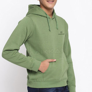 Pull à capuche en coton personnalisé pour enfant, vêtement à capuche uni - Product Image 3