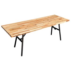 ARGON 25mm Thick Acacia <b>Wood</b> Folding <b>Bench</b> Solid Garden and Park <b>Bench</b> with Modern Industrial Design-GBD010 - Product Image 1