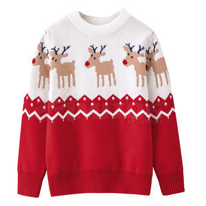 เสื้อสเวตเตอร์ผ้าฝ้ายแขนยาวสำหรับเทศกาลคริสต์มาส, เสื้อสเวตเตอร์สีล้วนย้อมสีสำหรับฤดูหนาว - Product Image 1