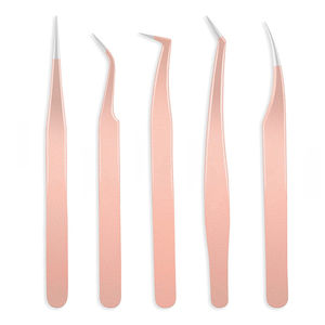 Juego de pinzas para extensión de pestañas de acero inoxidable, 5 uds., herramienta para extensiones de pestañas de volumen - Product Image 1