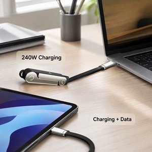 Câble <span class=keywords><strong>de</strong></span> <span class=keywords><strong>données</strong></span> USB-C vers USB-C USB 3.0 XXD 240W, design pliable à 180 degrés, conducteur en cuivre pur pour téléphones mobiles, ordinateurs portables, tablettes - Product Image 2