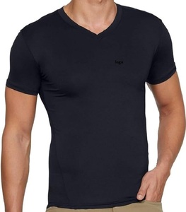 T-shirt à col en V à séchage rapide T-shirt de gymnastique à manches courtes surdimensionné pour hommes de haute qualité T-shirt à manches courtes imprimé personnalisable 100% coton - Product Image 1