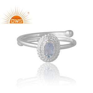 แหวนพลอยบุษราคัมสีเงินธรรมชาติดีไซน์ใหม่เครื่องประดับออกแบบตามต้องการของขวัญสำหรับผู้หญิงสำหรับผู้หญิง - Product Image 3