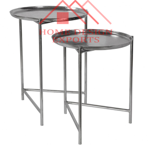 โต๊ะทำรังโลหะสแตนเลสสำเร็จรูปสีทองเฟอร์นิเจอร์ห้องนั่งเล่นที่ทันสมัย - Product Image 2