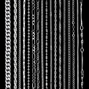 SC-18 RINNTIN Cadenas de Plata de Ley 925, Joyería al por Mayor, Collar Cubano, Cadena de Eslabones Cubanos para Hombre y Mujer - Product Image 1