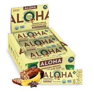 Barras de Proteína Vegetal Orgánica ALOHA (Sabor Pan de Plátano con Chispas de Chocolate, Paquete de 12) - Product Image 4