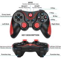 Model X3 Baru Wireless 2.4GHz/ Pengontrol Game dengan Joystick dan Penyangga Ponsel untuk Aksesori Ponsel Android/iOS/PC