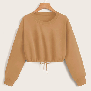 Womens crop sweatshirt Fleece Sweatshirts Casual Long Sleeve sweatshirt - Product Image 5