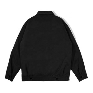 Veste de travail zippée en toile délavée vintage pour homme, en coton, avec écusson surdimensionné et logo brodé, veste d'hiver de style rue - Product Image 2