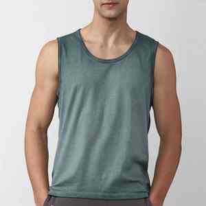Camiseta sin Mangas para Hombre, Ajustada, Transpirable, de Algodón de Punto 3D, Ropa Deportiva de Alta Calidad, MOQ Bajo, Logotipo Personalizado para Gimnasio - Product Image 2