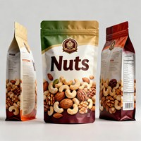 Sachet refermable personnalisé imprimé numériquement de qualité alimentaire pour snacks, noix, amandes, noix de cajou – Emballage réutilisable