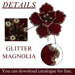 Chất Lượng Cao Nhung Mộc Lan Nhân Tạo Giáng Sinh Trang Trí Hoa Cây Giáng Sinh Trang Trí Hoa & Cây - Product Image 3