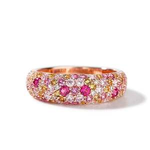แหวนแต่งงานประดับเพทายหลากสีเจลิยา ดรีม การ์เด้น ทำจากเงินสเตอร์ลิง - Product Image 1