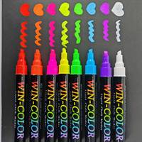 Nouveau Set de Marqueurs Fluorescents LED Personnalisés 2025 pour Tableau d'Écriture, Pointes Fines en Polyester de 6 mm, 8 Couleurs, Effaçables à Sec et à l'Eau