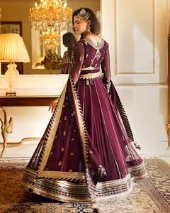 Indien pakistanais dernière mousseline de soie brodée Salwar Kameez avec maçonnerie lourde Collection de mariage de luxe vente chaude robe 0403 - Product Image 3