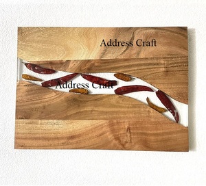 Dernier modèle de planche à découper en résine époxy et bois d'acacia planche à fromage rectangulaire personnalisée planche à découper de cuisine multifonction - Product Image 1