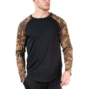 Natori Men's XLarge Black Raglan T-Shirt Animal Print 280 Gram Fabric Compressed Featuring Sublimation <b>Transfer</b> Silk Screen - Product Image 1