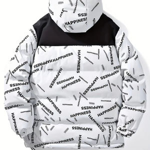 Manteau matelassé pour homme Vestes en duvet à capuche pour homme Rembourrage léger Parkas d'hiver Vestes matelassées coupe-vent - Product Image 1