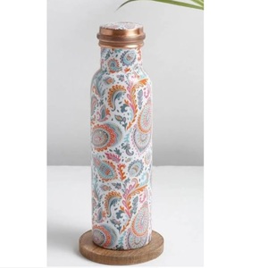 Atractiva Botella de Agua de Cobre con Adhesivo de Esmalte, Decoración Multicolor, Botella de Cobre para Gimnasio, Hogar y Oficina - Product Image 4