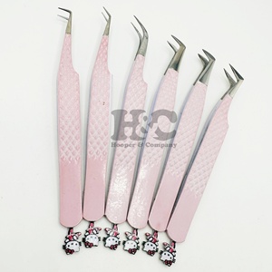 Pince à épiler professionnelle Hello Kitty pour extensions de cils, pointe de précision, acier inoxydable durable, logo personnalisé en vison - Product Image 3