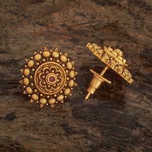 Antique Style 18K Gold Finish Brass <b>Studs</b> Religious Pattern Zircon Pearl <b>Turquoise</b> Diamond Bezel Set for Wedding Party Gift - Product Image 4